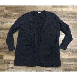 Madewell Open Front Cardigan Sweater Womens Medium Navy Blue Wool Alpaca Blend